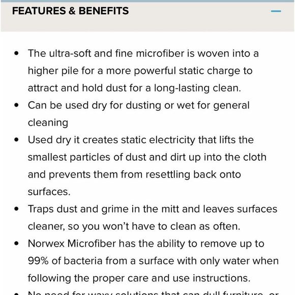 Norwex Dusting Mitt LE Dark Blue NWOT - Picture 10 of 12